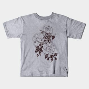 Fine Line Flower art Kids T-Shirt